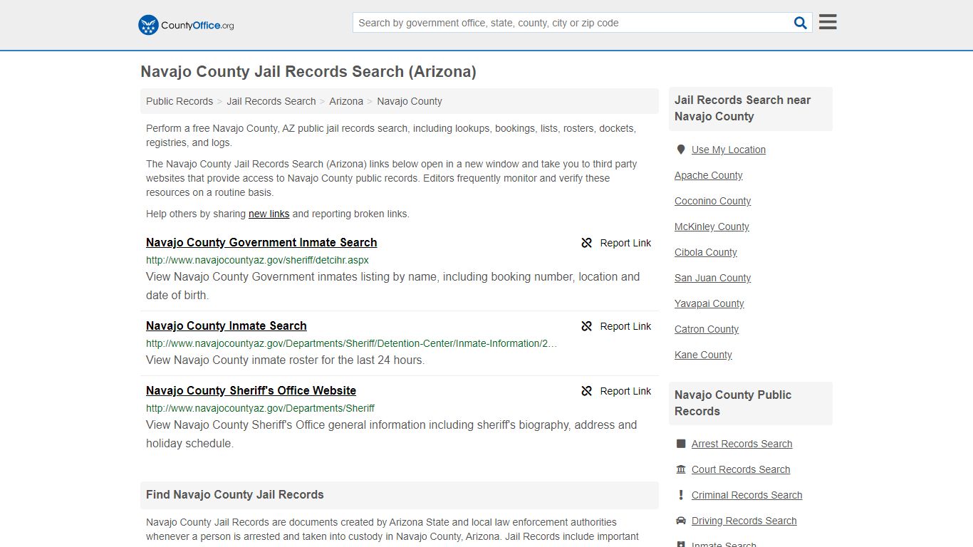Jail Records Search - Navajo County, AZ (Jail Rosters ...
